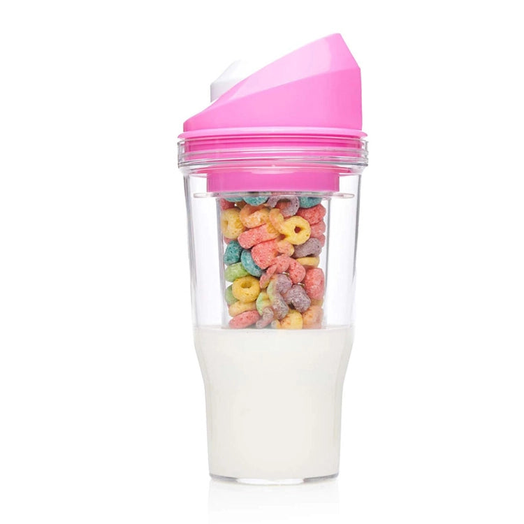 Portable Cereal Cup – Leakproof Breakfast-On-The-Go Container with Dual Food & Milk Compartments