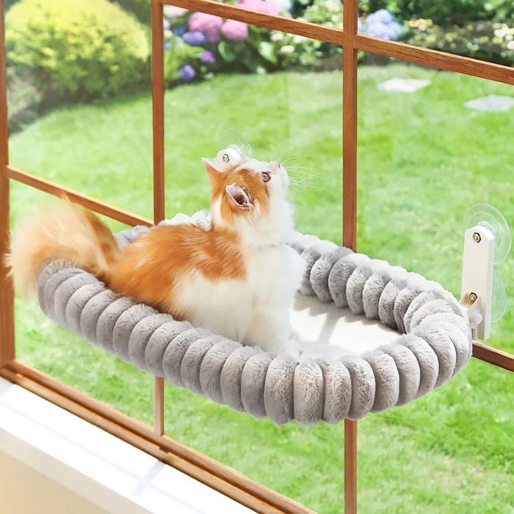 Foldable Cat Window Hammock – Plush Suction-Cup Perch with Washable Bed