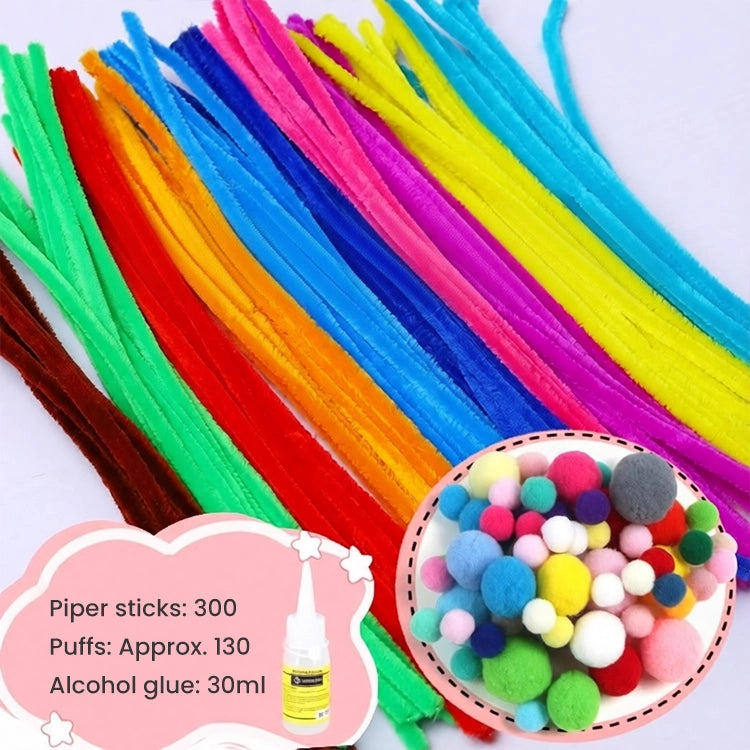 🌸 300pcs DIY Pipe Cleaner Bouquet Kit – Eco-Friendly, Kid-Safe Soft Fuzzy Stems, Flexible Craft Set for Kids