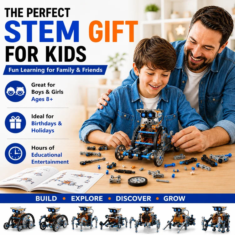 ☀️ SolarBotix™ 13-in-1 STEM Solar Robot Kit - Build. Learn. Imagine. Repeat. 🤖⚡