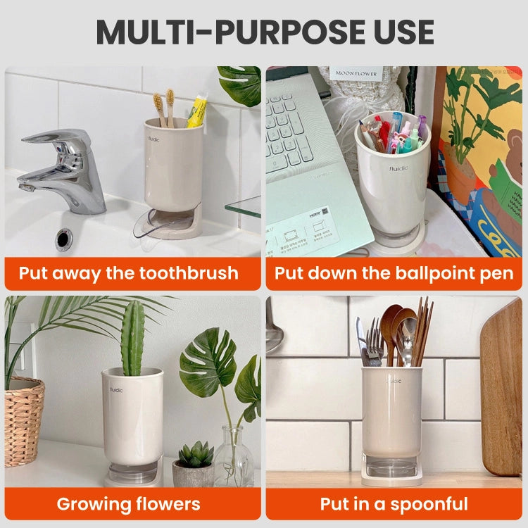 Self-Draining Kitchen Utensil Holder with Automatic Drainage Tray | Ventilated Cutlery Drying Organizer for Kitchen Counter