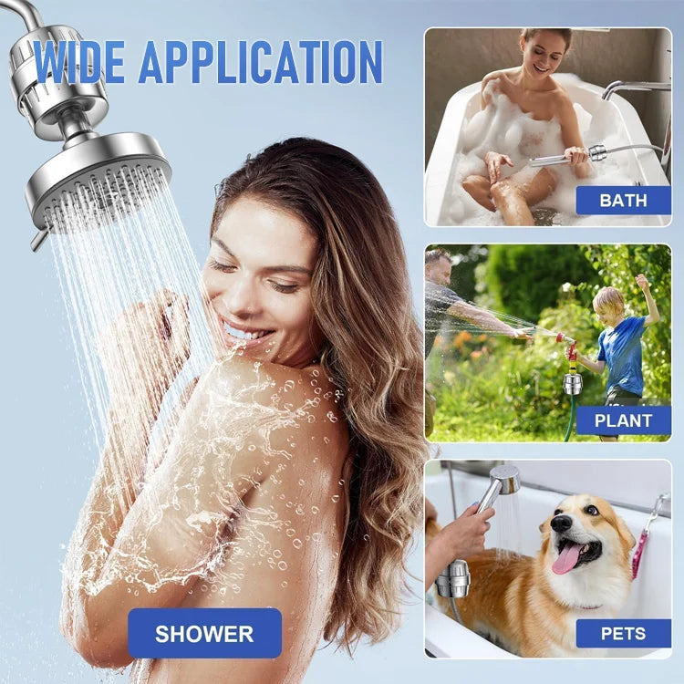 🚿 LumiAqua - 25-Stage Shower Filter — Transform Your Water for Softer Skin & Smoother Hair — Removes Chlorine & Impurities (Chrome)