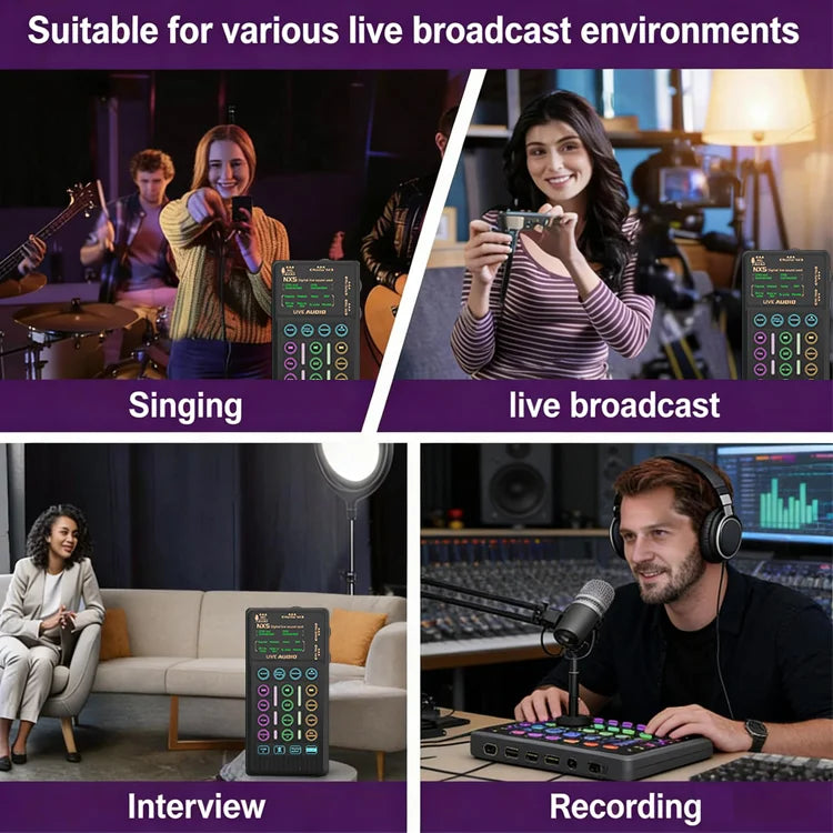 🎤 VoxiLive™ Portable Voice Changer Sound Card Kit – Stream, Sing & Sound Like Anyone