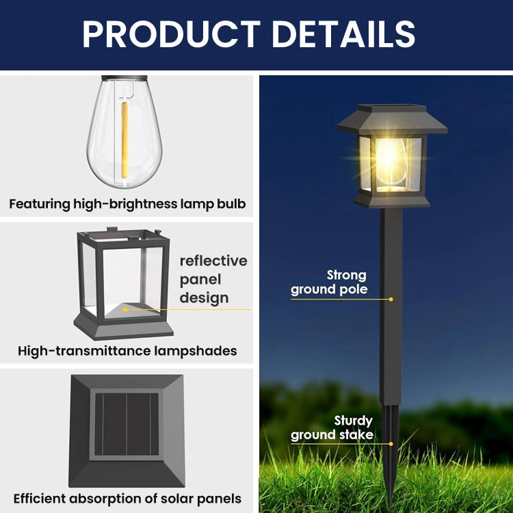 Vintage Solar Garden Path Lights – Waterproof Auto On/Off Outdoor Landscape Lanterns