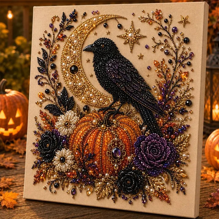 ๐ป Ghost Pearl Art DIY Kit โ 3D Halloween Diamond Painting Craft, Sparkling Resin Pearl Mosaic Wall Decor