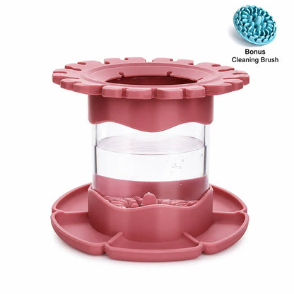 Portable Detachable Silicone Paint Brush Washer with Brush Holder