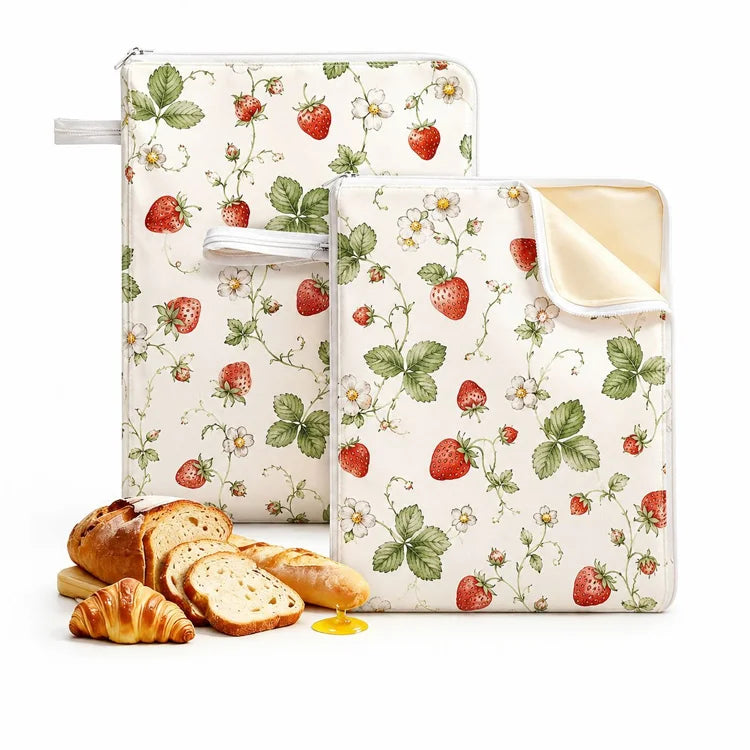 Reusable Beeswax Bread Storage Bag – XL Breathable Linen Cotton Bread Keeper