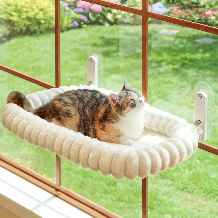 Foldable Cat Window Hammock – Plush Suction-Cup Perch with Washable Bed