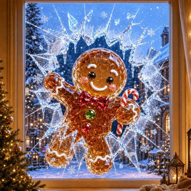 3D Christmas Window Decals – Shattered Glass Holiday Stickers
