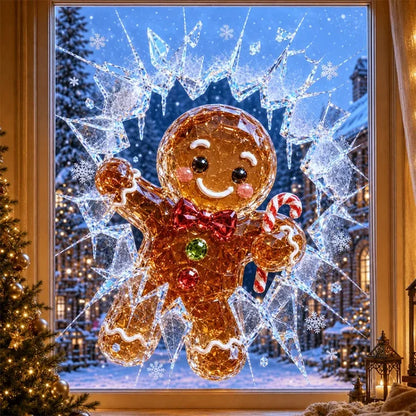 3D Christmas Window Decals – Shattered Glass Holiday Stickers