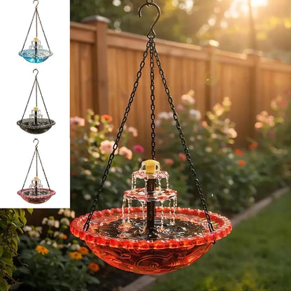 🌿✨ Solar Cascade Hanging Bird Bath Fountain