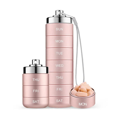 💊 Premium Stainless Steel Waterproof Weekly Pill Organizer