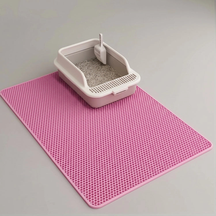 🐾 Large Double-Layer Honeycomb Cat Litter Mat – Waterproof EVA Litter Trapping Mat for Cleaner Floors