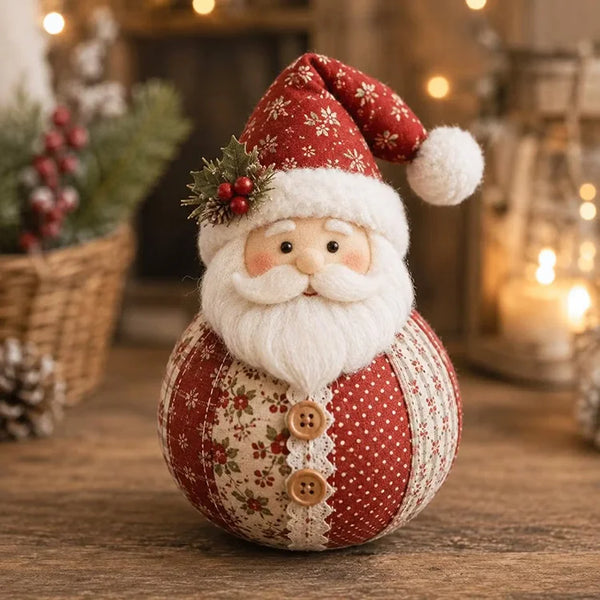 DIY Patchwork Santa Doll Kit – 3D Fabric Christmas Craft & Holiday Decor