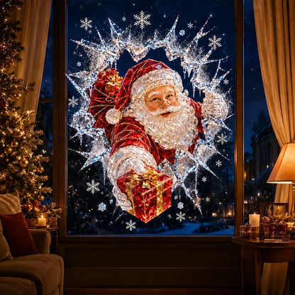 3D Christmas Window Decals – Shattered Glass Holiday Stickers