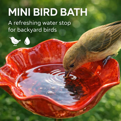 🎁Mother’s Day Gift 🐦 Handmade Metal Flower Garden Stake Bird Bath