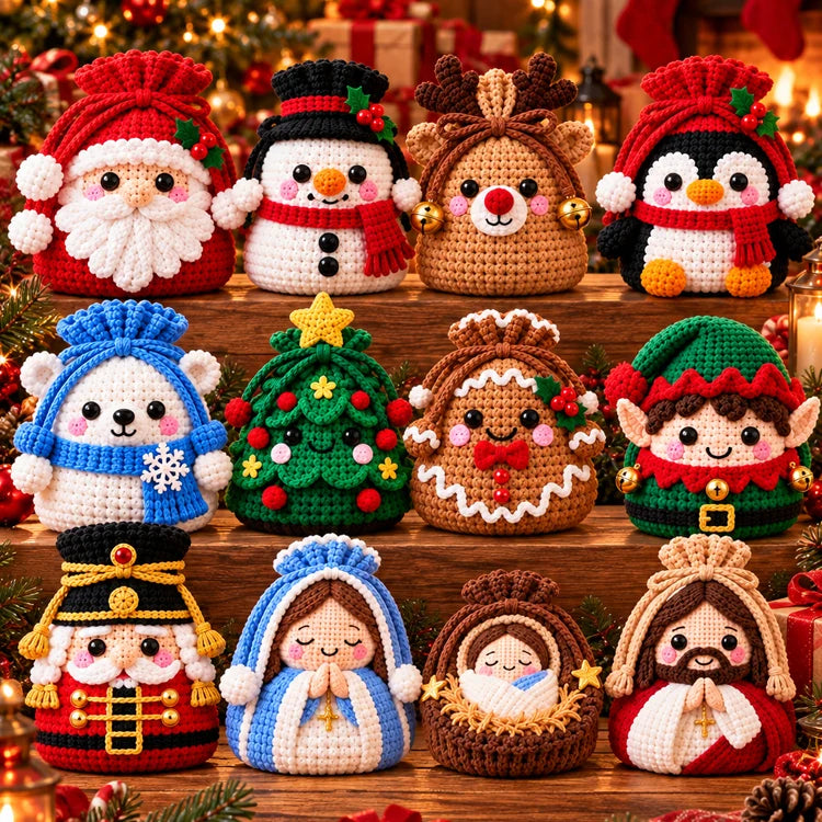 🔥Last Day 50% OFF 🔥Christmas Crochet Gift Pouch DIY Kit