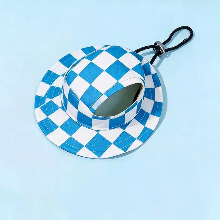 Kawaii Pet Sun Hat – Ear-Friendly Wide-Brim Bucket Hat for Dogs & Cats
