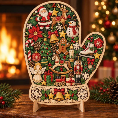 DIY Christmas Wooden Puzzle Display Keepsake with Stand