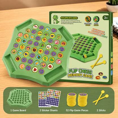 Flip & Match™ DIY Memory Matching Game for Kids | 2–4 Player Educational Family Board Game (Animal • Dinosaur • Fruit • Vehicle)