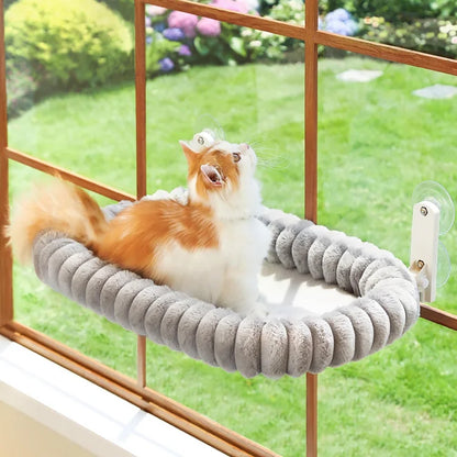 Foldable Cat Window Hammock – Plush Suction-Cup Perch with Washable Bed