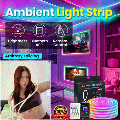 GlowWave - Smart RGB-IC Neon Light Strip · Bluetooth-Controlled Waterproof Flexible LED Chasing Light