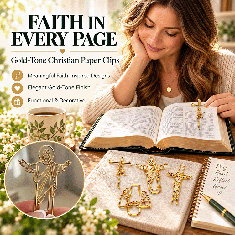 Christian Gold Bookmark Clips