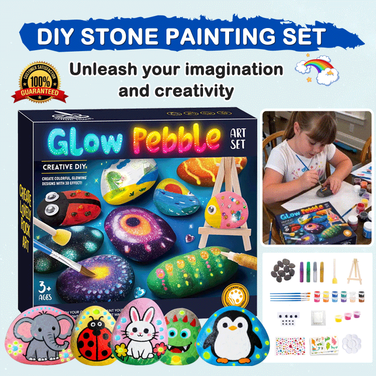 Rock Painting Kit for Kids – DIY Arts & Crafts Creative Stone Decorating Set