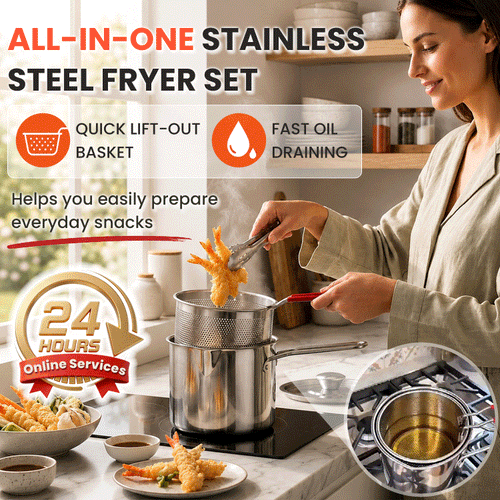 🔥 Last Day 50% OFF – Mini Stainless Steel Frying Pot with Fry Basket & Lid