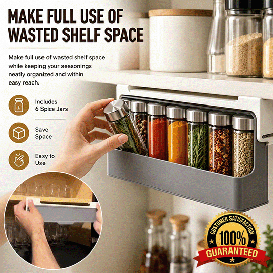 Wall-Mounted Spice Rack Organizer – Kitchen Seasoning Storage Shelf