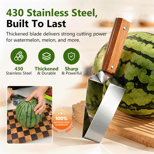 Stainless Steel Watermelon Cutter • Triangle Cube Slicer • Multi-Fruit Divider • Easy Clean Kitchen Tool
