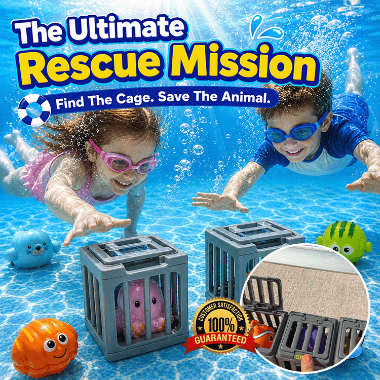 Underwater Rescue Dive Toy Set – Pop-Up Ocean Animal Pool Game for Kids