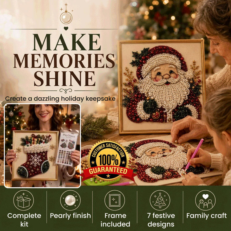 Pre-Framed Christmas Pearl Diamond Painting Art Kit