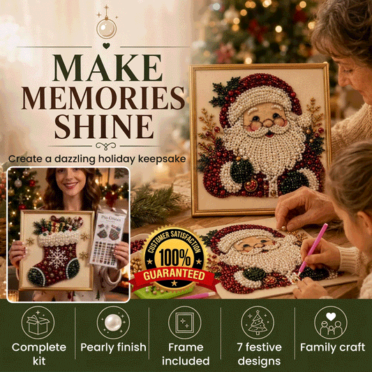 Pre-Framed Christmas Pearl Diamond Painting Art Kit