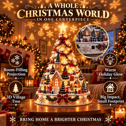 Christmas Village Projection Tree Lamp