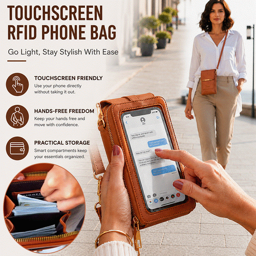 Touchscreen RFID Crossbody Phone Bag