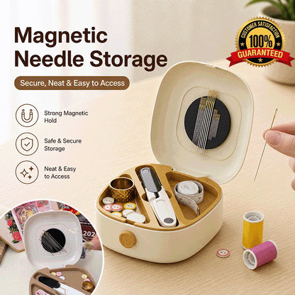 Magnetic Portable Sewing Kit – Complete Home Sewing Repair Kit with Organized Storage Case, Needles, Thread & DIY Sewing Accessories