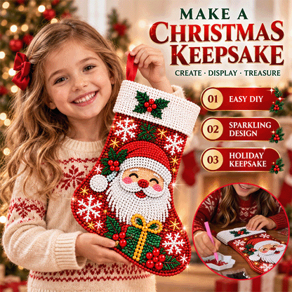 DIY Diamond Painting Christmas Stocking Kit – 6 Festive Holiday Designs