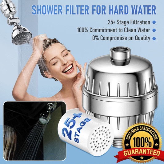 🚿 LumiAqua - 25-Stage Shower Filter — Transform Your Water for Softer Skin & Smoother Hair — Removes Chlorine & Impurities (Chrome)