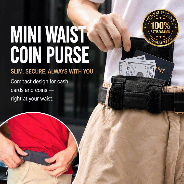 2-in-1 Hidden Waist Pouch – Slim Travel Wallet & Coin Purse