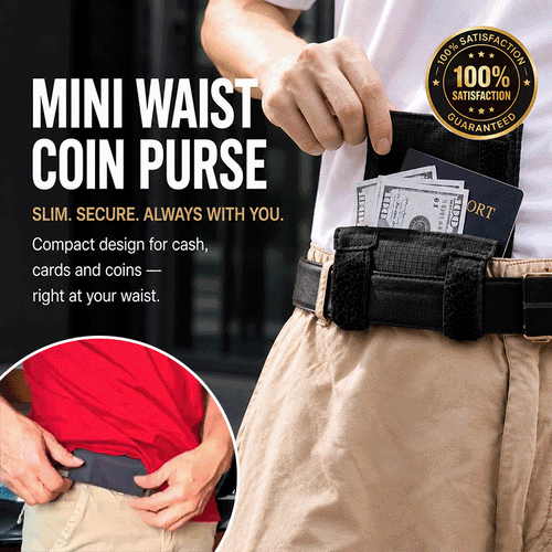 2-in-1 Hidden Waist Pouch – Slim Travel Wallet & Coin Purse