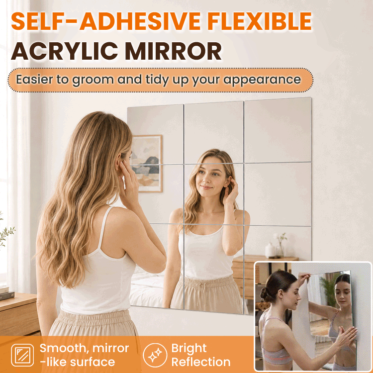 Shatterproof Acrylic Mirror Tiles – Self-Adhesive Modular Full-Length Wall Mirror