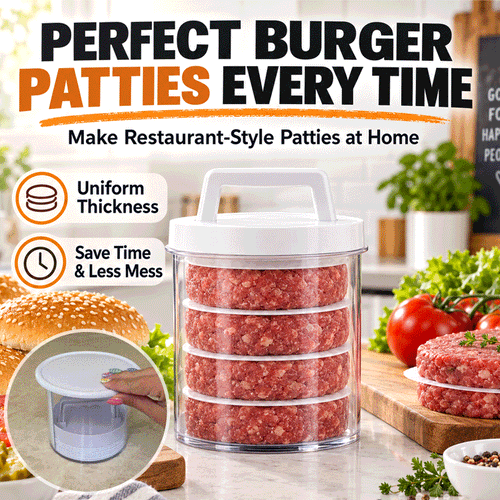 5-Layer Stackable Burger Patty Maker Press – Prep, Stack & Store