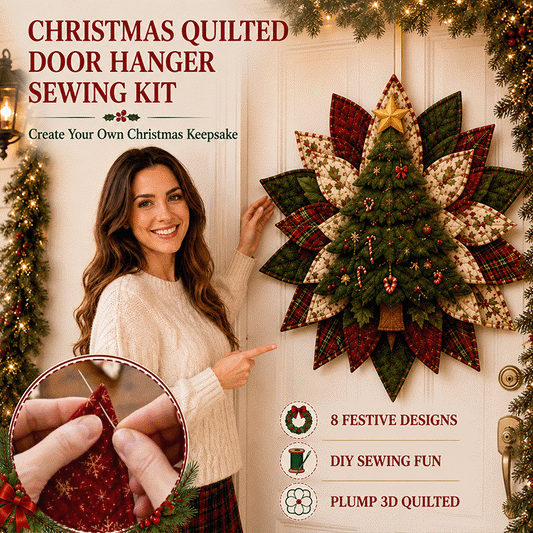 DIY Christmas Quilted Door Hanger Sewing Kit – 3D Holiday Decor