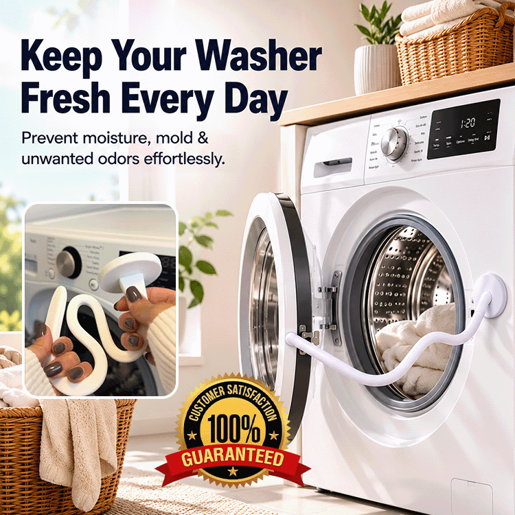 🧺 Magnetic Front-Load Washer Door Prop – Flexible Silicone Magnetic Door Holder for Better Airflow & Odor Prevention