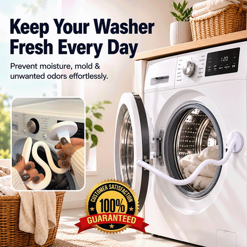 🧺 Magnetic Front-Load Washer Door Prop – Flexible Silicone Magnetic Door Holder for Better Airflow & Odor Prevention