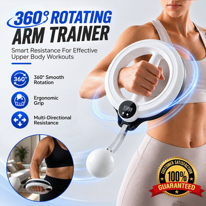 360° Smart Rotating Arm Trainer with LCD Counter – Upper Body Strength Trainer for Arms, Shoulders & Core