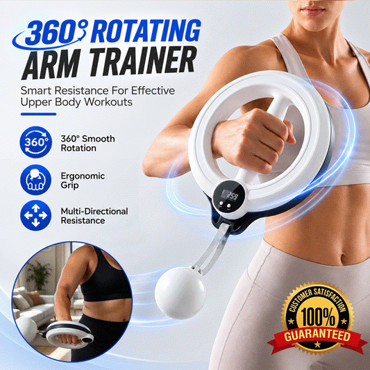 360° Smart Rotating Arm Trainer with LCD Counter – Upper Body Strength Trainer for Arms, Shoulders & Core