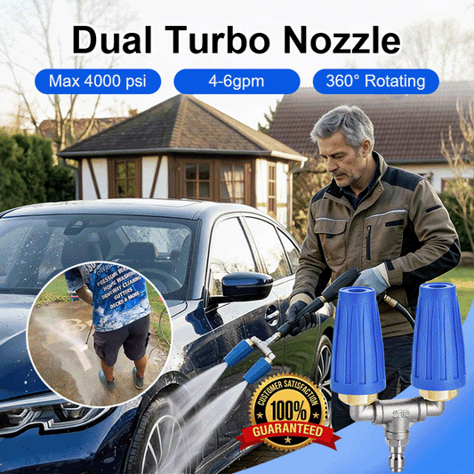💦 360° Dual-Turbo Pressure Washer Nozzle