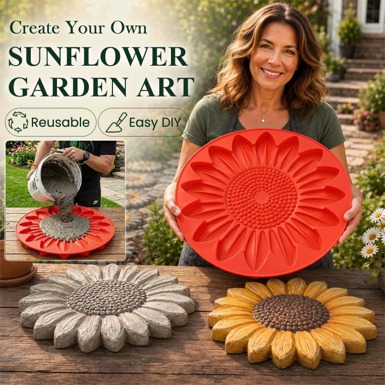 DIY Sunflower Garden Path Mold – Reusable Concrete Stepping Stone Maker
